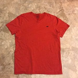 Hollister Red V Neck Tee